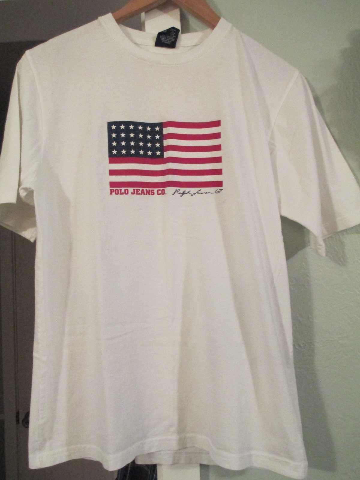 Vintage polo Flag Tee Shirt. Ralph Lauren 67. - Etsy