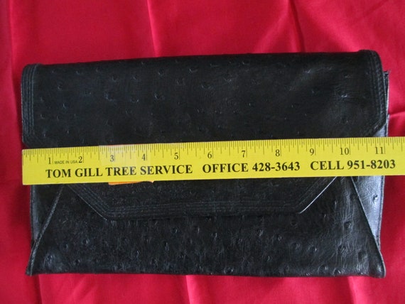 Vintage Retro Black Envelope  Handbag.  Vintage B… - image 7
