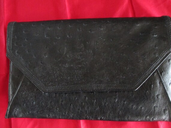 Vintage Retro Black Envelope  Handbag.  Vintage B… - image 1