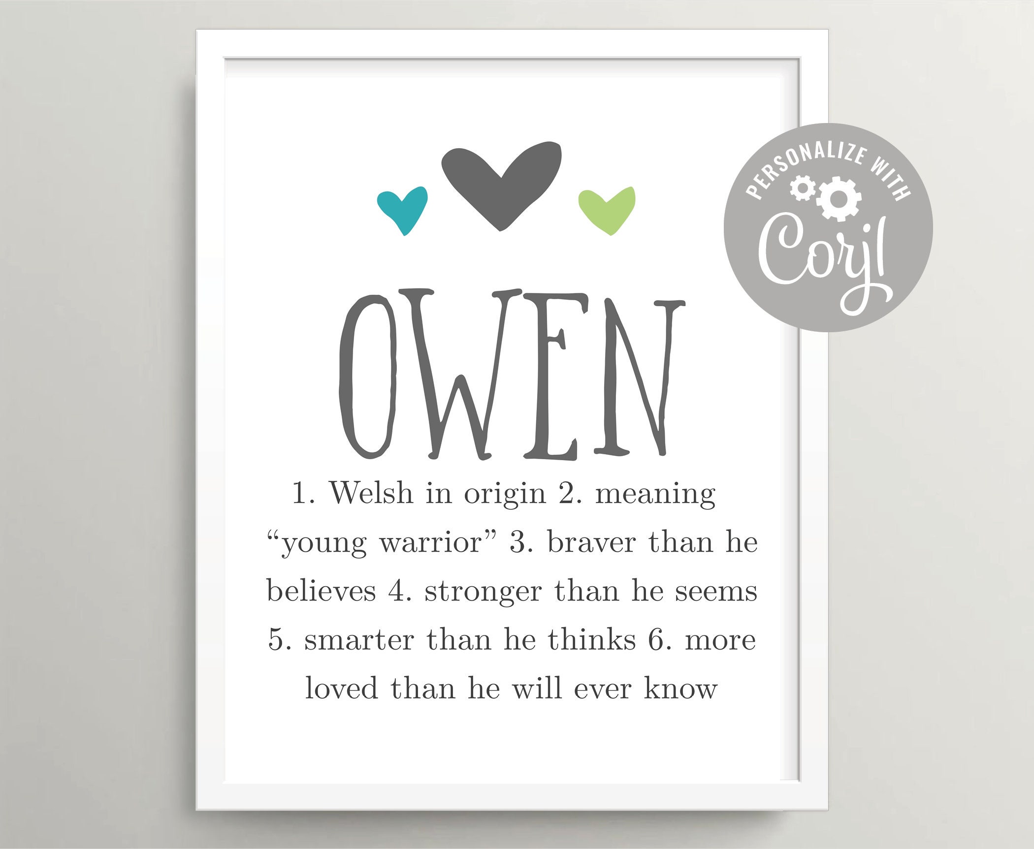 Hearts Baby Boy Name Art Printable Minimalist Blue Nursery Etsy Hearts Baby Boy Name Art Printable Minimalist Blue Nursery Etsy