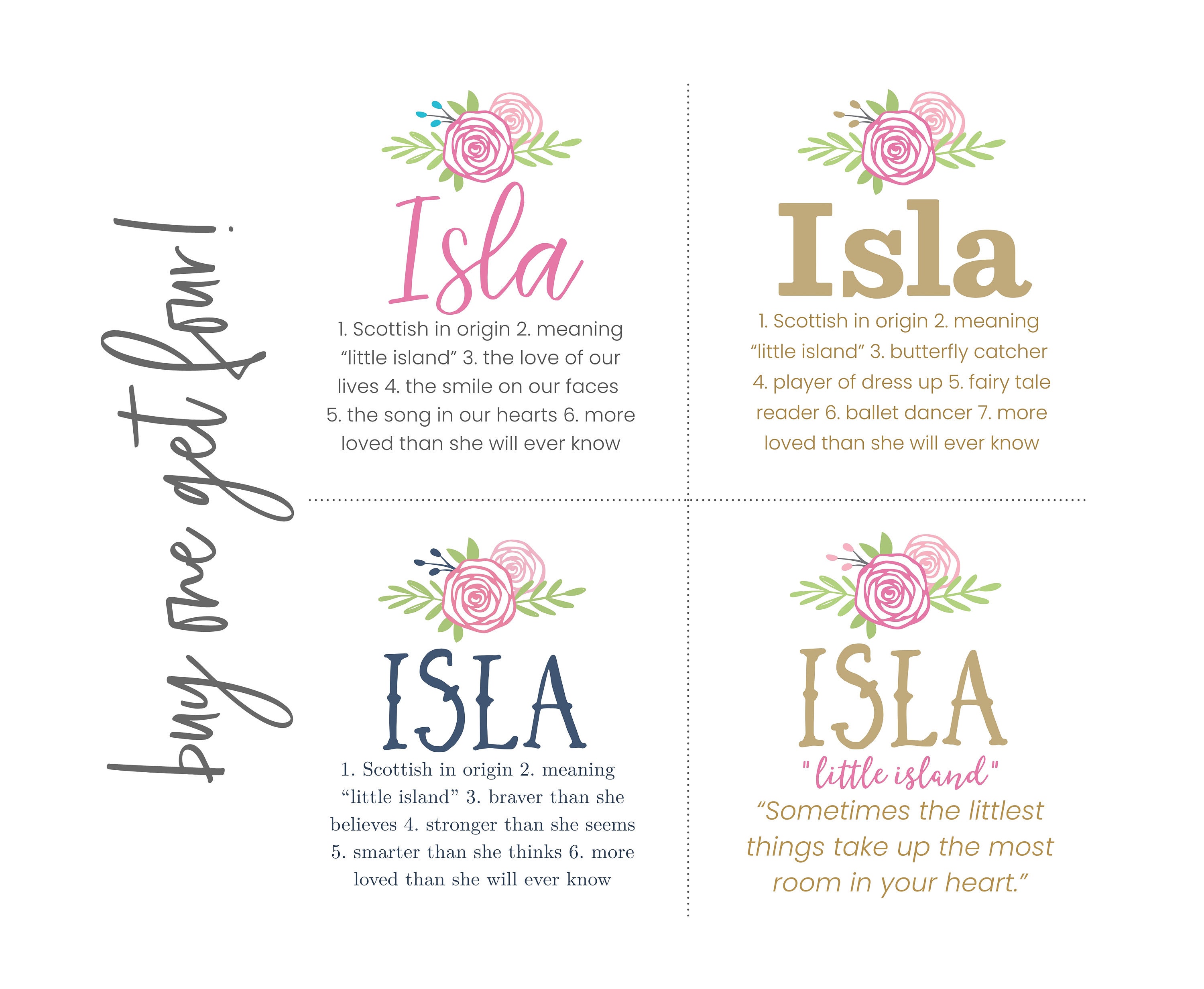 Roses baby girl name art printable Floral nursery wall art Etsy