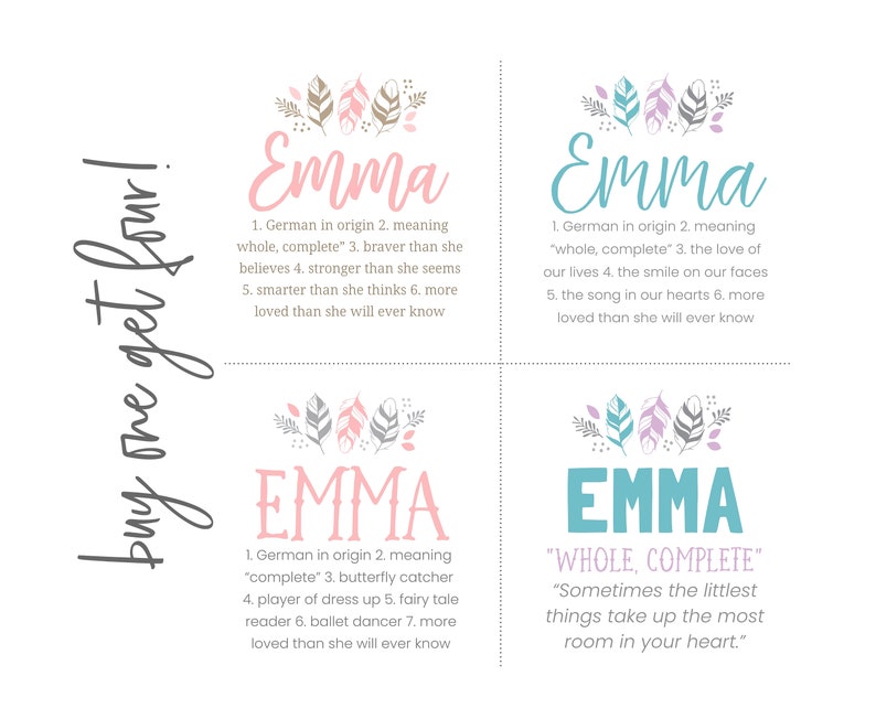 Tribal personalized baby shower gift Feathers nursery wall art Boho baby girl name art printable First name digital download