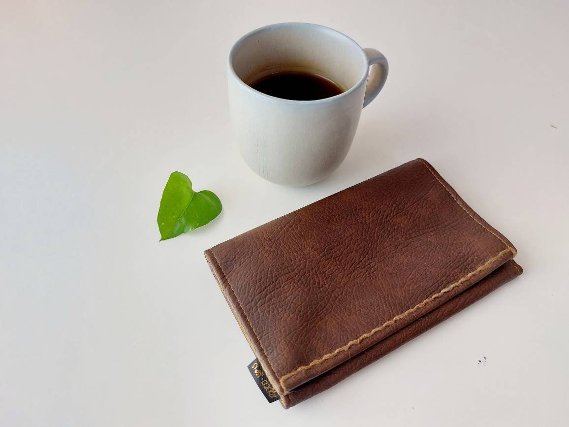 Brown Leatherette tobacco pouch/ tobacco case