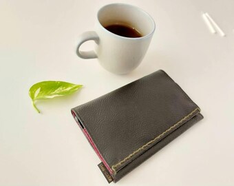 Black Leatherette tobacco pouch/ tobacco case