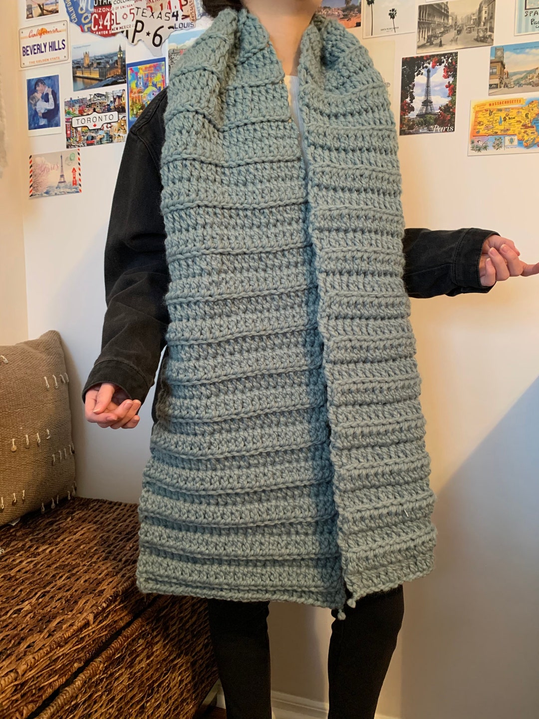 Oversized Handmade Chunky Crochet Scarf- the Alexa Scarf - Etsy