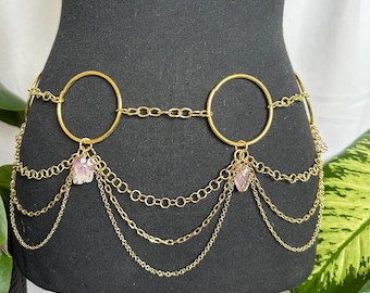 Goddess Gold Plated Crystal Belt