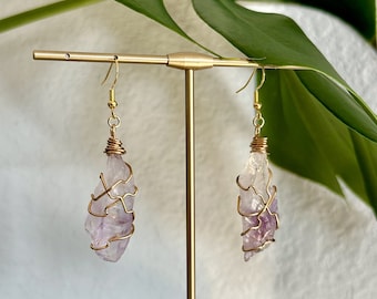 Wire Wrapped Crystal Earrings