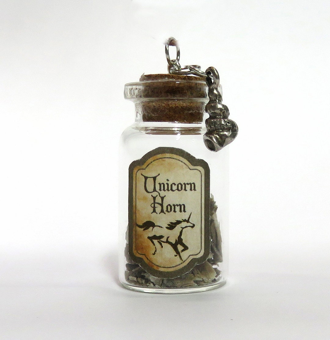 Unicorn Horn Bottle Necklace Harry Potter Inspired Fantasy Etsy