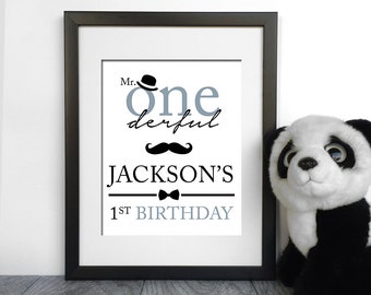 Mr ONEderful Birthday Sign | Lil Man Birthday Poster | Moustache Poster | Mr ONEderful Party | Mr ONEderful Table Sign | Lil Man Welcome