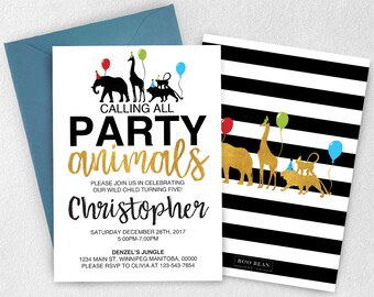 animal invitation etsy