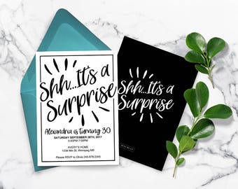 black invitation etsy