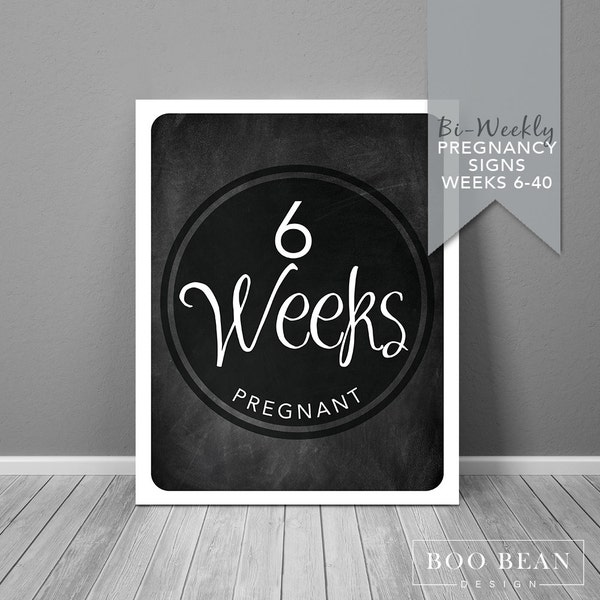 Pregnancy Chalkboard Cards | Instant Download | Printable Card | Pregnancy Photo Prop | Bi-Weekly Sign | Pregnancy Countdown | Photo Prop