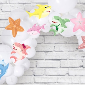 Baby Shark Cutouts, Baby Shark character Cutouts, Baby Sharks, Shark Photo Props, Baby Shark Cake Table