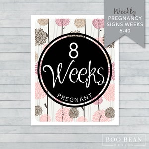 Nature Pregnancy Week by Week Instant Download Printable Card Pregnancy Photo Prop Weekly Sign Pregnancy Countdown Photo Prop image 1