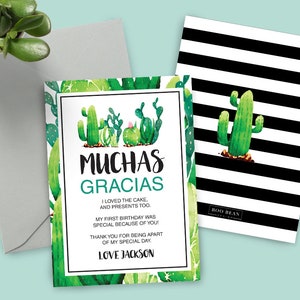 Fiesta Thank You, Fiesta Muchas Gracias, Cactus Invitation, Mexican Birthday, Mexican Fiesta, Cactus Birthday, Cactus Invite, Cinco de mayo