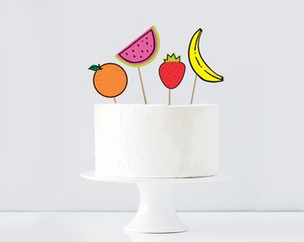 Tutti Frutti Cake Topper, Tutti Frutti Party, Tutti Frutti Birthday, Twotti Frutti, Fruit Toppers, Fruit Party, Fruit Centrepiece