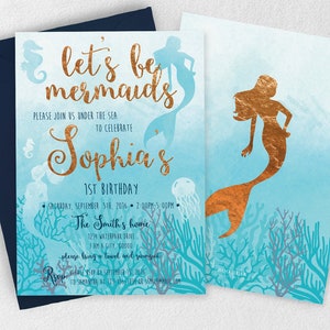 Mermaid Birthday Invitation | Printable Invitation| Mermaid Invitation | Mermaid Party | Under the sea | mermaid Party Invitation swim party