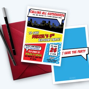 Superhero Birthday Invitation | Printable Invitation | Superhero Invitation | Hero Invitation | Superhero Party | Comic Invitation