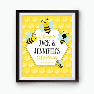 Signo de bienvenida de abeja, cartel de abeja, fiesta de cumpleaños de abeja, fiesta de abeja, baby shower de abeja, bebé de abeja, fiesta de abejorro, fiesta de abeja de miel, impresión de abejorro