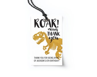 Modern Dinosaur Thank You Tags, Dinosaur Tags, Boys Thank you Tags, Dinosaur Birthday Party, Dino Tags, Favor Tags, Thank you Tags