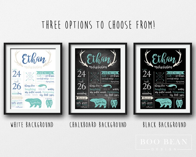 Wild One First Birthday Chalkboard Chalkboard Sign Antler Etsy Canada