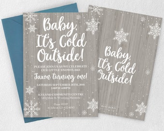 Baby its cold outside, Winter Invitation, Baby its cold, Snowflake invitation, Christmas Invitation, Winter baby shower, Baby Shower