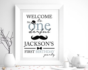 Mr ONEderful Welcome Sign, Lil Man Birthday Poster, Moustache Poster, Mr ONEderful Party, Mr ONEderful Table Sign, Lil Man, Welcome Sign