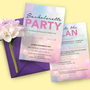 Pink Bachelorette Invitation, Printable Invitation, Bachelorette Invitation Bachelorette Party Digital Invitation image 1