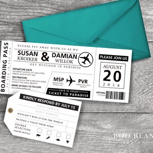 Destination Boarding Pass Invitation  | Printable Invitation | Destination Wedding Invitation | Boarding Pass | Airline Ticket Invitation