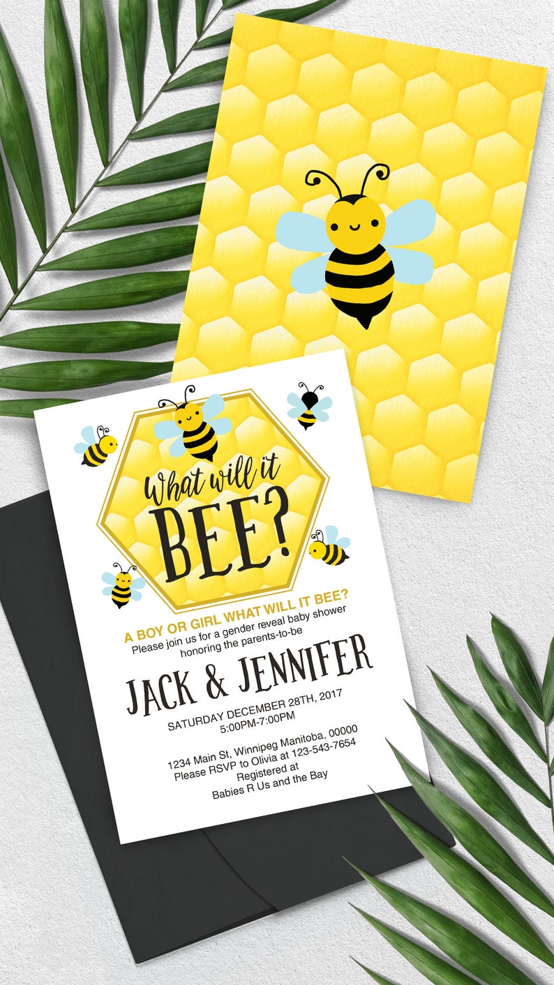 What Will It Bee Cupcake Toppers, Bee Baby Shower, Bee Gender Reveal, Jack and Jill, Baby Shower,Bee, Honey Bee, Honey Comb, Bee Decorations image 8