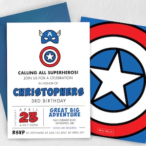 American superhero invitation, Super Hero Invitation, Superhero Party, Hero Party, Invitation, Comic Invite, Super Hero Party