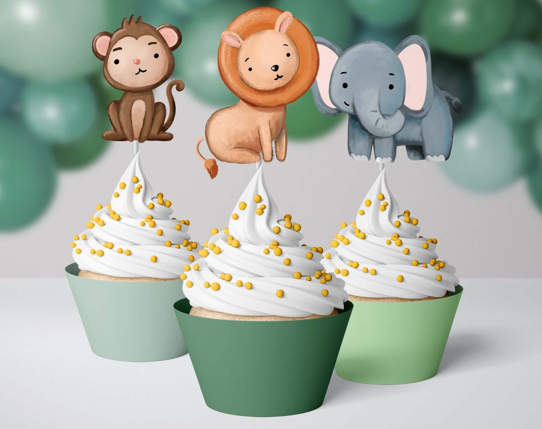 Zoo Cupcake Topper Safari Animal Cupcake Topper Zoo Birthday Etsy