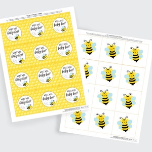 What Will It Bee Cupcake Toppers, Bee Baby Shower, Bee Gender Reveal, Jack and Jill, Baby Shower,Bee, Honey Bee, Honey Comb, Bee Decorations image 2