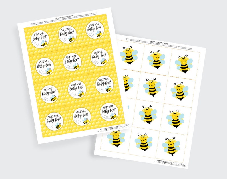 What Will It Bee Cupcake Toppers, Bee Baby Shower, Bee Gender Reveal, Jack and Jill, Baby Shower,Bee, Honey Bee, Honey Comb, Bee Decorations image 2