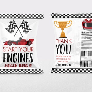 Race Car Chip Bag, Racing Chip Bag, Race Car Chip Bag Sleeve, Chip Bag Favour, Chip Bag, Race Car Bag, Cars Chip Bag image 5