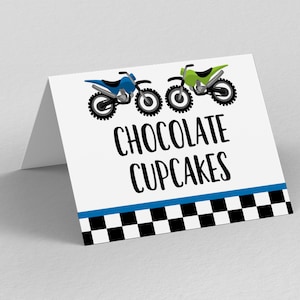 Motorrad Zelt Karten, Motorrad Schild, Dirt Bike Food Labels, Racing Birthday Party, Kuchentisch, Racing Birthday, Motorrad Party,