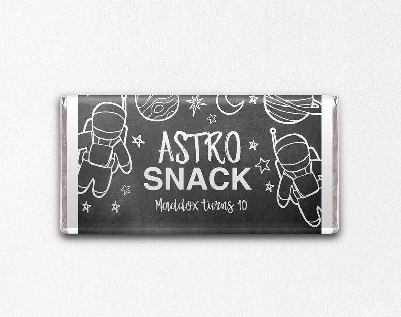Black and White Space Chip Bag Space Birthday Favors Outer Etsy