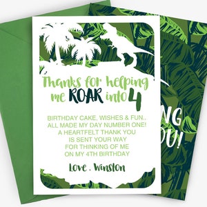 Dinosaur Thank You Card, Dinosaur Invitation, Boys invitation, Dinosaur Birthday Party, Dino Invitation, Dinosaur Party