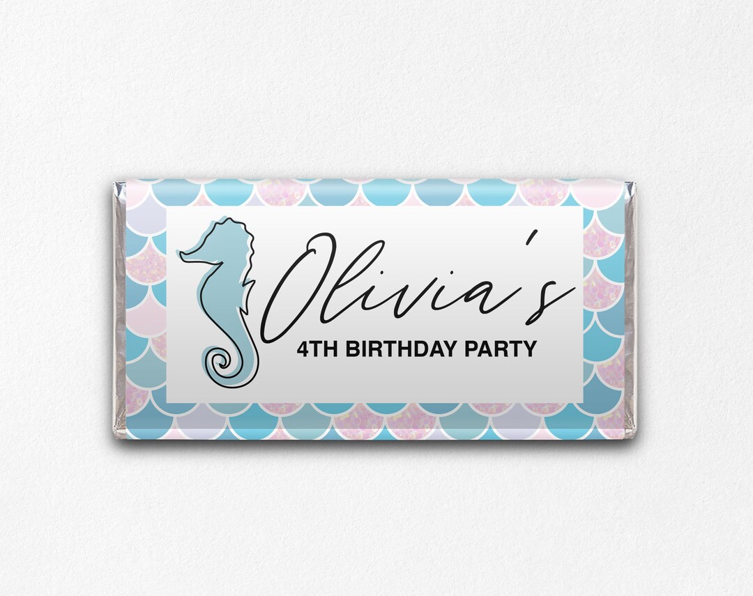 Under the Sea Mermaid Chocolate Bar Wrapper Mermaid Tag - Etsy