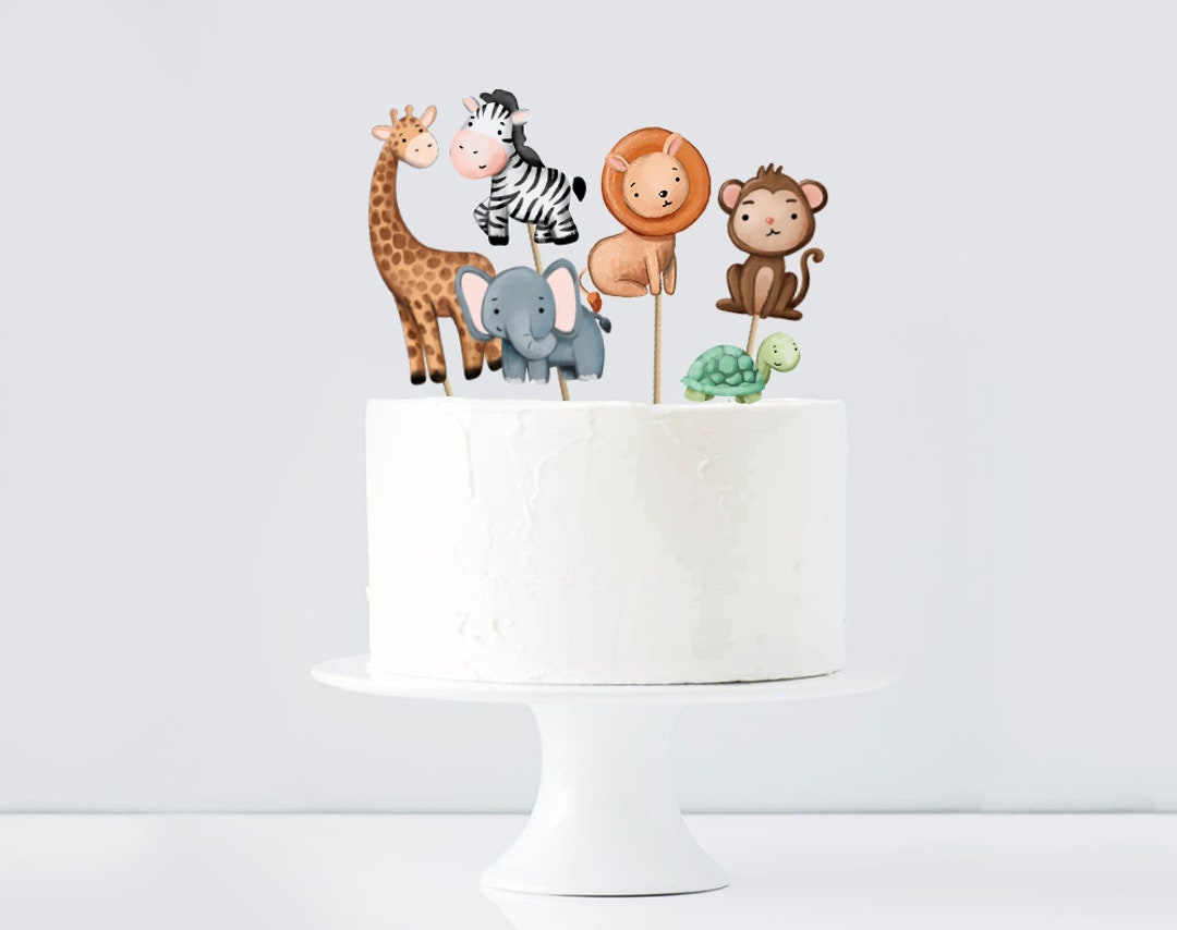 Zoo Cake Topper, Safari Animal Cake Topper, Zoo Birthday Party, Zoo Animal Party, Party Animal