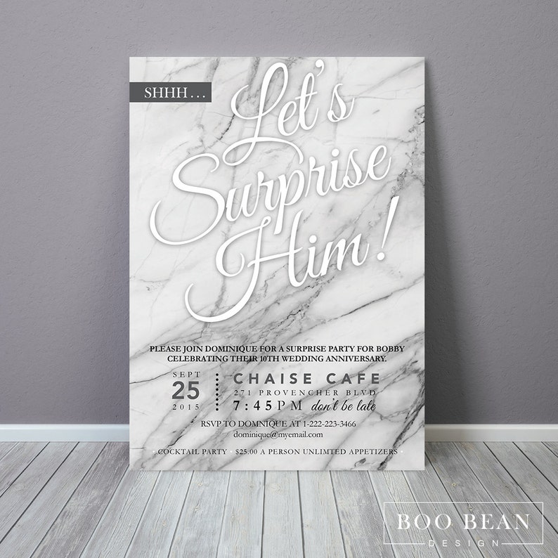 Surprise Birthday Invitation Printable Invitation Classy - Etsy