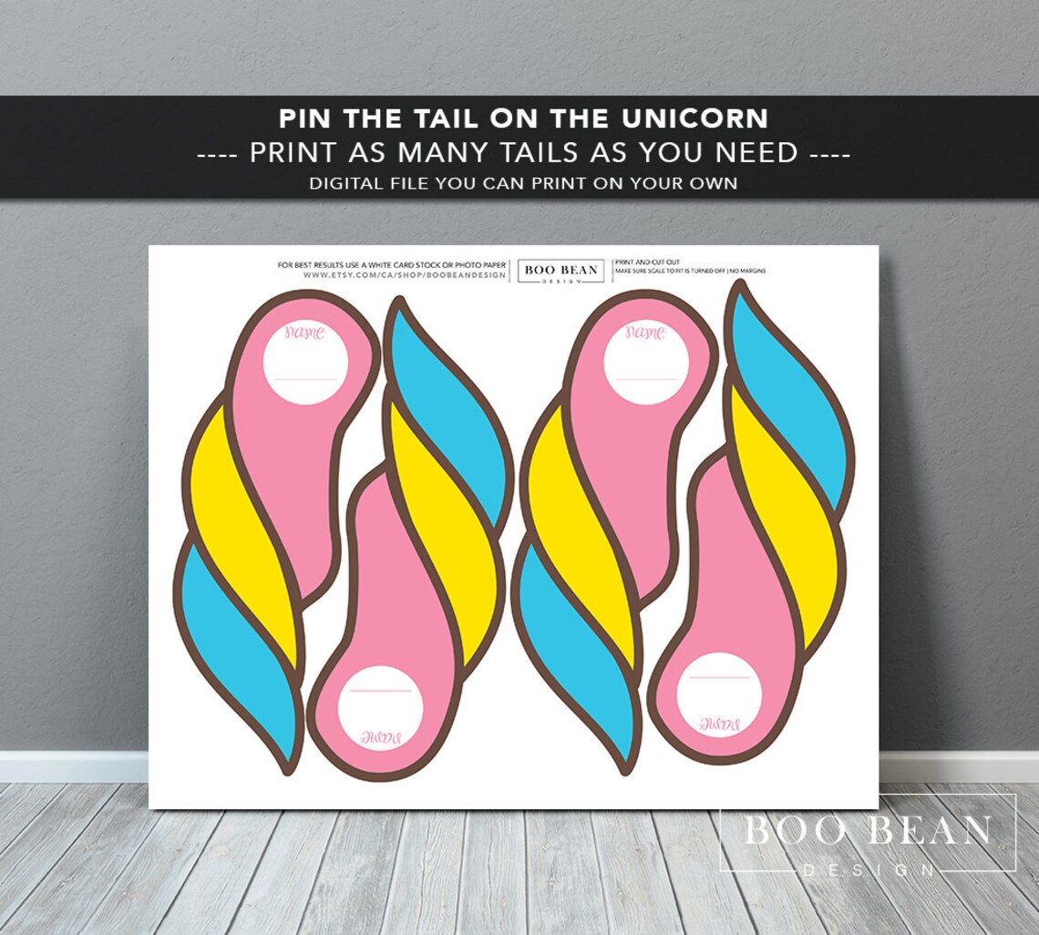Unicorn Pin the Tail Poster Printable Game Unicorn Poster - Etsy España
