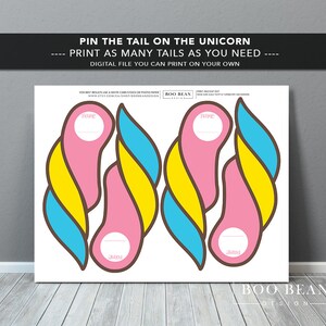 Unicorn Pin the Tail Poster | Printable Game | Unicorn Poster | Unicorn ...