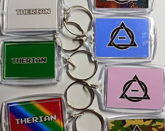 Therian Logo Schlüsselanhänger, Thetadelta Schlüsselanhänger, Furry Accessoire, Therianthrope Fandom, Andere, Nichtmenschliche Identität, Therianthropy Schlüsselanhänger