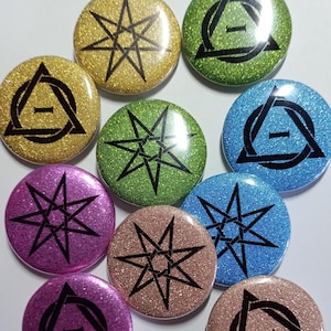 Insignia brillante de Therian, Pin de Therian, Equipo Otherkin, Accesorio no humano, Insignia con símbolo de Therian, Theta Delta, Comunidad de Teriantropía.