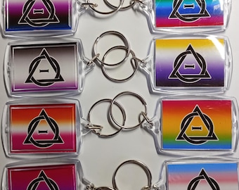 Therian Pride Keyring, Therian Keyfob, Otherkin Accessory, Therianthrope Fandom, Alterhuman LGBT, Therianthropy Keychain, Gay Bi