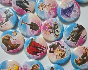 Italian Brainrot Badge, Funny Meme Pin,  Button Badge UK, Brainrot Aesthetic Accessory, Bananino pin, Tralalero Tralala, Din Dun, Patapim