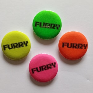 CLEARANCE Furry Neon Pin Badge, Fursuiter Accessory, Gift for Furry Lover, Role Play Fan, Fursuit Persona Badge, Fursona Gift, Furry Fandom