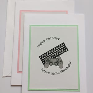 Tarjeta de LIQUIDACIÓN para futuros desarrolladores de juegos, saludos para programadores, tarjeta para usuarios de PC, cumpleaños de desarrolladores de juegos