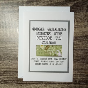 Carte d'anniversaire de jeu, salutations de joueur, carte pour joueur rétro, jeu de mots drôle de jeu vidéo, blague de jeu, jeu informatique vintage